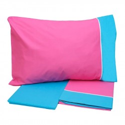 ΣΕΤ ΣΕΝΤΟΝΙΑ COTTON FEELINGS ΕΜΠΡΙΜΕ 2215 FUCHSIA ΜΟΝΟ (160X260)