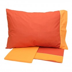 ΣΕΤ ΣΕΝΤΟΝΙΑ COTTON FEELINGS ΕΜΠΡΙΜΕ 2219 ORANGE ΜΟΝΟ (160X260)