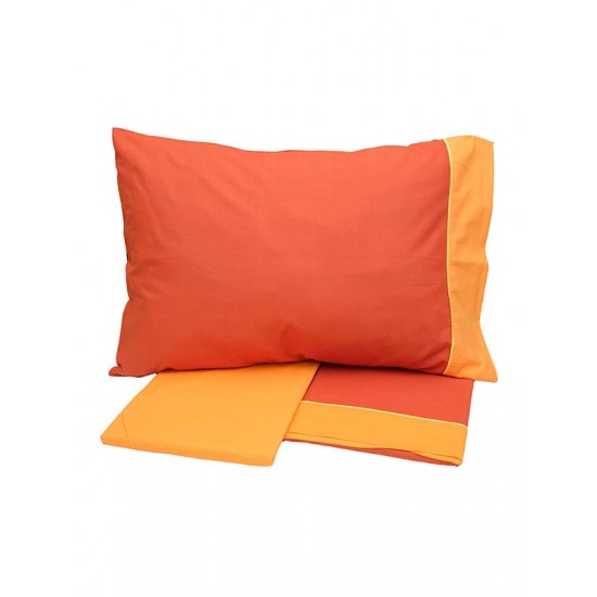 ΣΕΤ ΣΕΝΤΟΝΙΑ COTTON FEELINGS ΕΜΠΡΙΜΕ 2219 ORANGE ΜΟΝΟ (160X260)