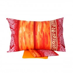 ΣΕΤ ΣΕΝΤΟΝΙΑ COTTON FEELINGS ΕΜΠΡΙΜΕ 4136 ORANGE ΜΟΝΟ (160X260)