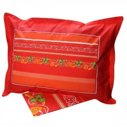 ΣΕΤ ΣΕΝΤΟΝΙΑ COTTON FEELINGS ΕΜΠΡΙΜΕ 4674 RED ΜΟΝΟ (160X260)