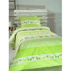 ΣΕΤ ΣΕΝΤΟΝΙΑ COTTON FEELINGS ΕΜΠΡΙΜΕ 8481 GREEN ΜΟΝΟ (165X270)