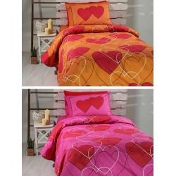 ΣΕΤ ΣΕΝΤΟΝΙΑ COTTON FEELINGS ΕΜΠΡΙΜΕ 910 ORANGE ΜΟΝΟ (165X270)