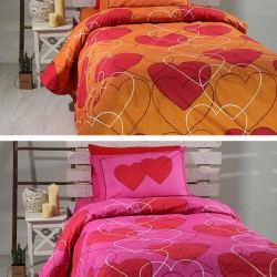 ΣΕΤ ΣΕΝΤΟΝΙΑ COTTON FEELINGS ΕΜΠΡΙΜΕ 910 ORANGE ΜΟΝΟ (165X270)