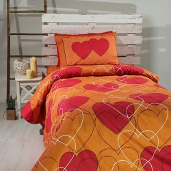 ΣΕΤ ΣΕΝΤΟΝΙΑ COTTON FEELINGS ΕΜΠΡΙΜΕ 910 ORANGE ΜΟΝΟ (165X270)