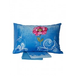 ΣΕΤ ΣΕΝΤΟΝΙΑ COTTON FEELINGS ΕΜΠΡΙΜΕ 947 BLUE ΜΟΝΟ (160X260)