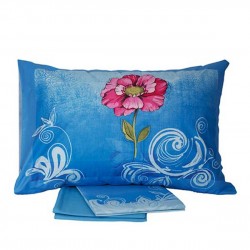 ΣΕΤ ΣΕΝΤΟΝΙΑ COTTON FEELINGS ΕΜΠΡΙΜΕ 947 BLUE ΜΟΝΟ (160X260)