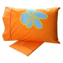 ΣΕΤ ΣΕΝΤΟΝΙΑ COTTON FEELINGS ΕΜΠΡΙΜΕ 129 ORANGE ΥΠΕΡΔΙΠΛΟ (220X260)